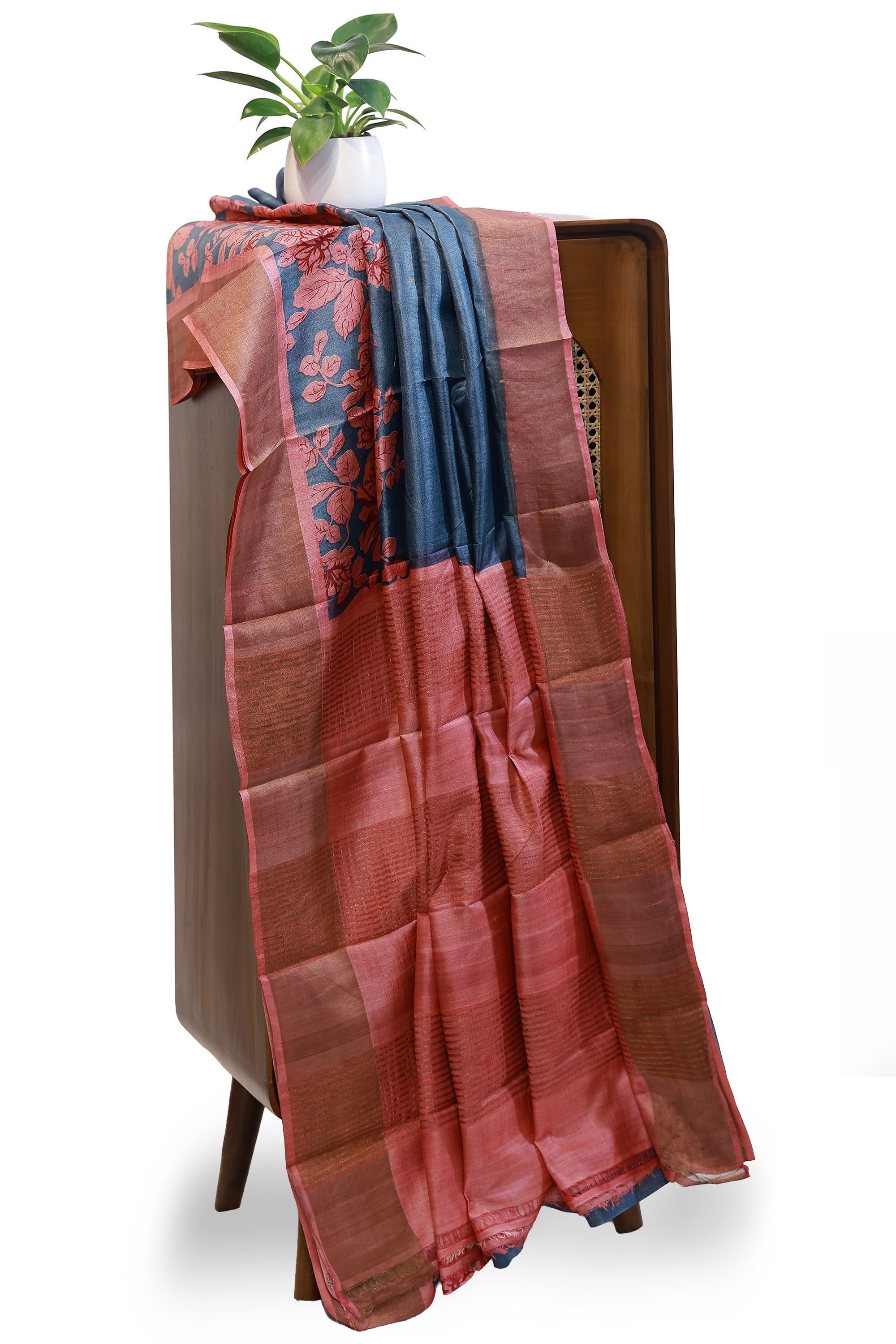 PURE TUSSAR SILK ZARI BORDER BLO