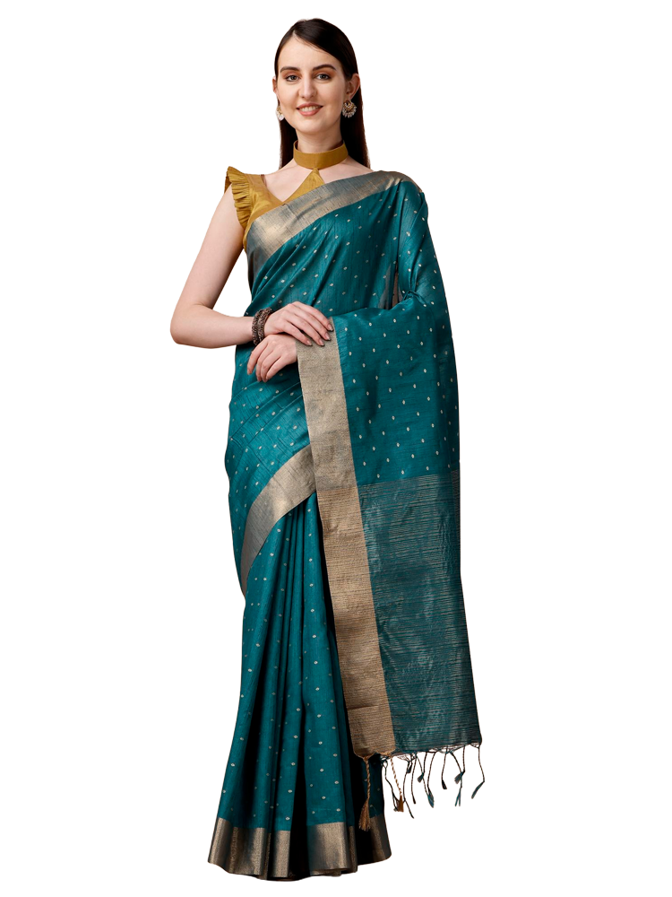 Kanjivaram Silk Saree - Peacock Blue