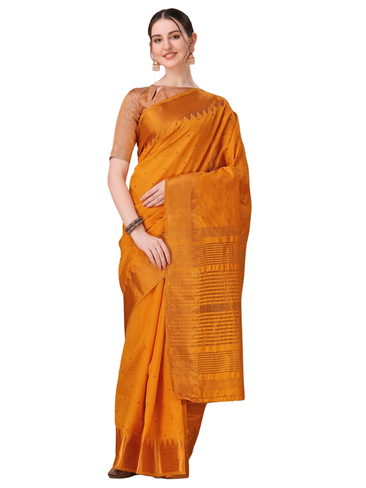 Kanjivaram Silk Saree - Temple Red