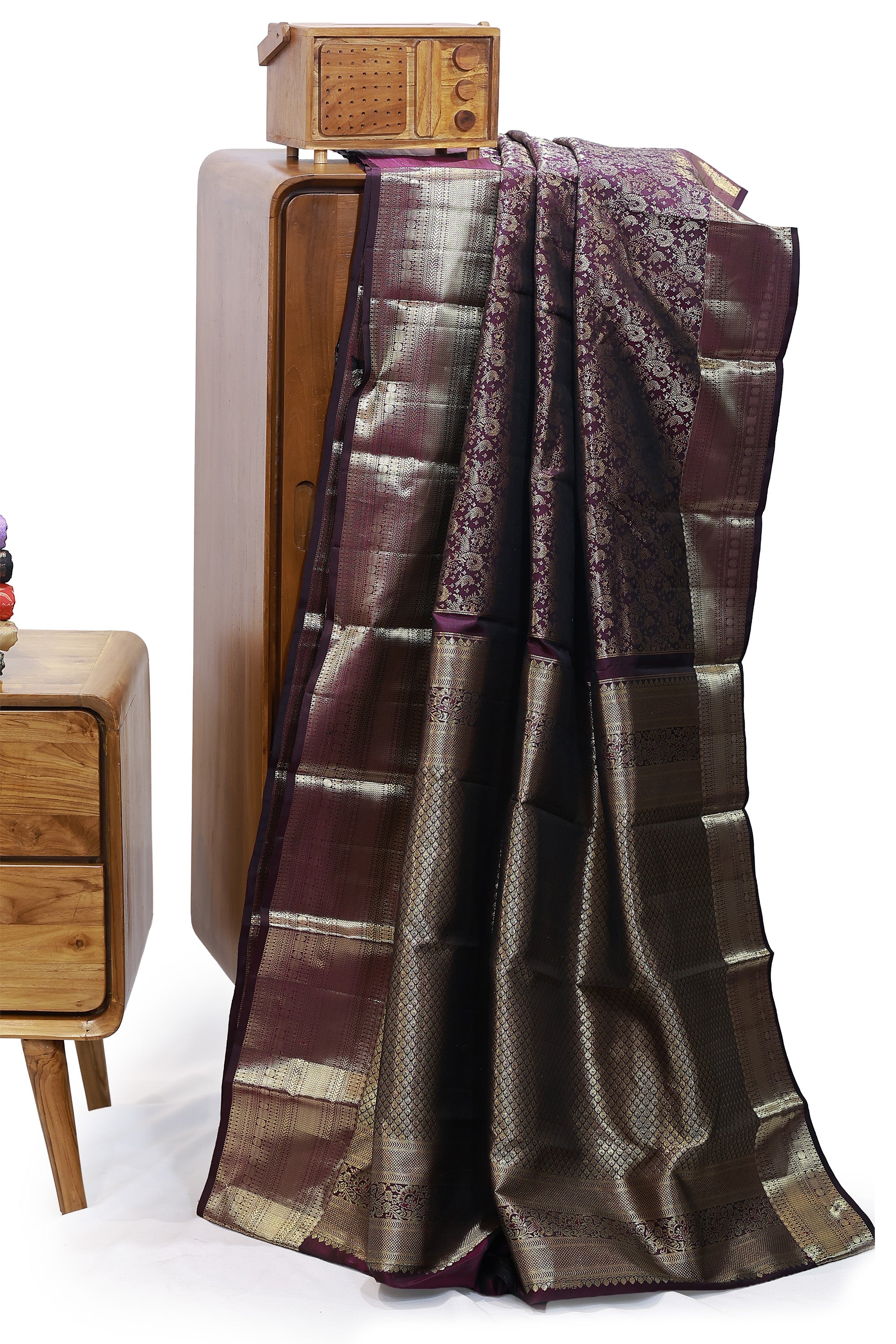 KANCHI MANOHAR BROCET SPL - Deep Plum